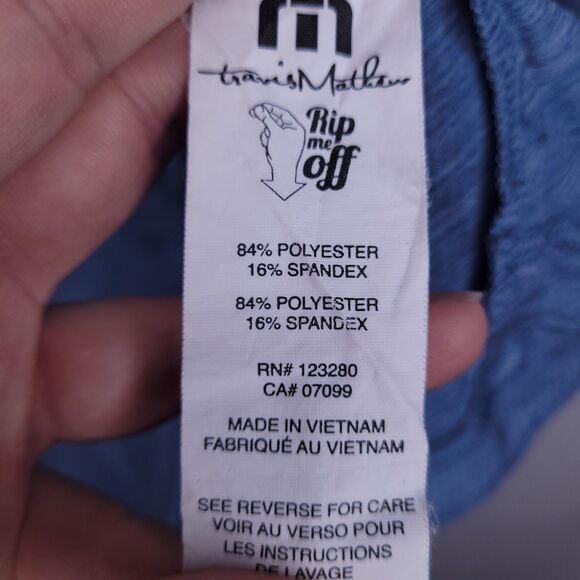 Travis Mathew Polo Shirt Mens Large Blue Heating Up Golf Performance - Picture 10 of 11